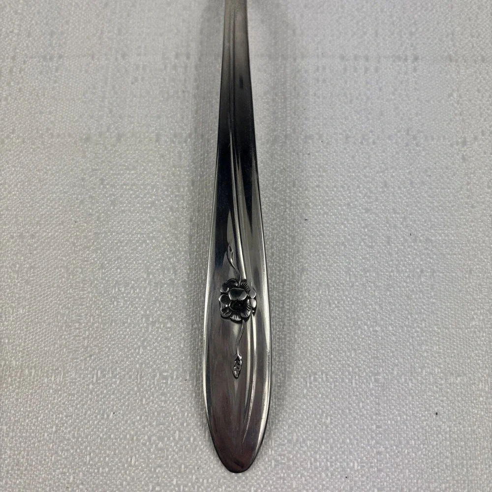 Sears Roebuck‎ Provincial Rose Pierced Slotted Serving Spoon 8 3/8